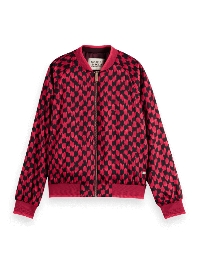 Scotch & Soda  177597 : Reversible printed bomber jacket, Ikat checkerboard
