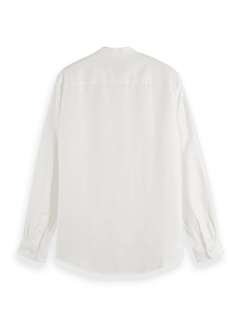 Scotch & Soda 179189 : Linen shirt with stand up collar, White - Image 3
