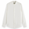 Scotch & Soda 179189 : Linen shirt with stand up collar, White