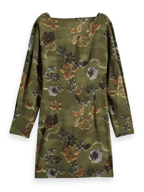 Scotch & Soda 177732 Mini viscose jacquard wrap dress, Tapestry military - Image 3