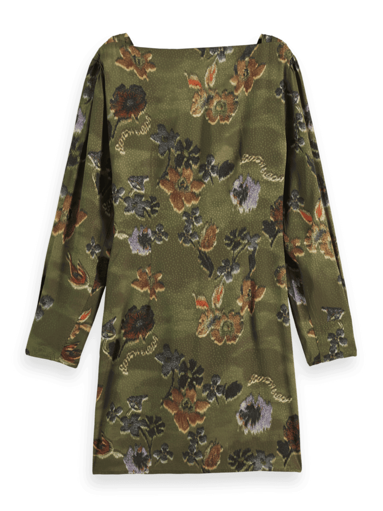 Scotch & Soda 177732 : Mini viscose jacquard wrap dress, Tapestry military - Image 3