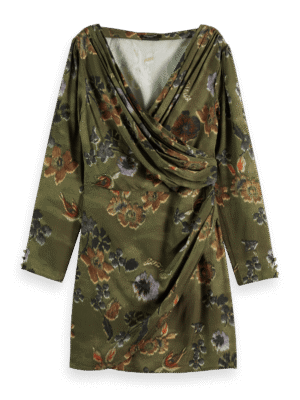 Alternative view of Scotch & Soda 177732 : Mini viscose jacquard wrap dress, Tapestry military