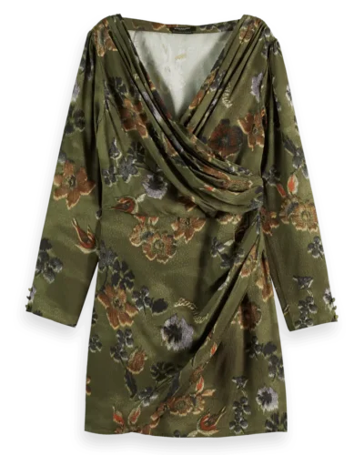 Alternative view of Scotch & Soda 177732 : Mini viscose jacquard wrap dress, Tapestry military