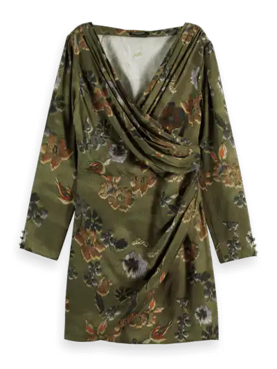 Alternative view of Scotch & Soda 177732 : Mini viscose jacquard wrap dress, Tapestry military