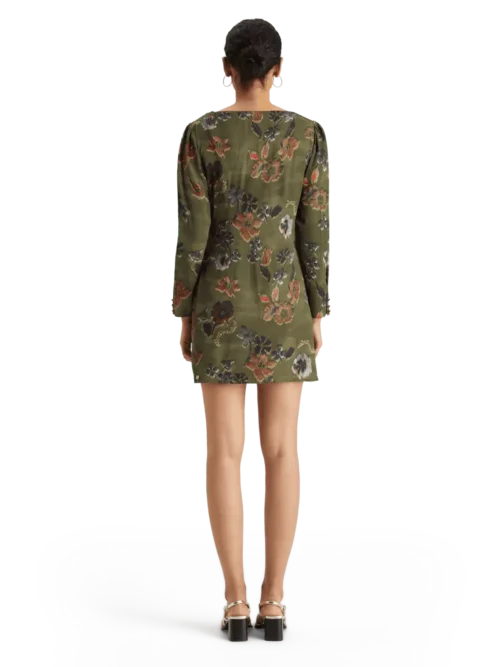 Scotch & Soda 177732 Mini viscose jacquard wrap dress, Tapestry military - Image 4