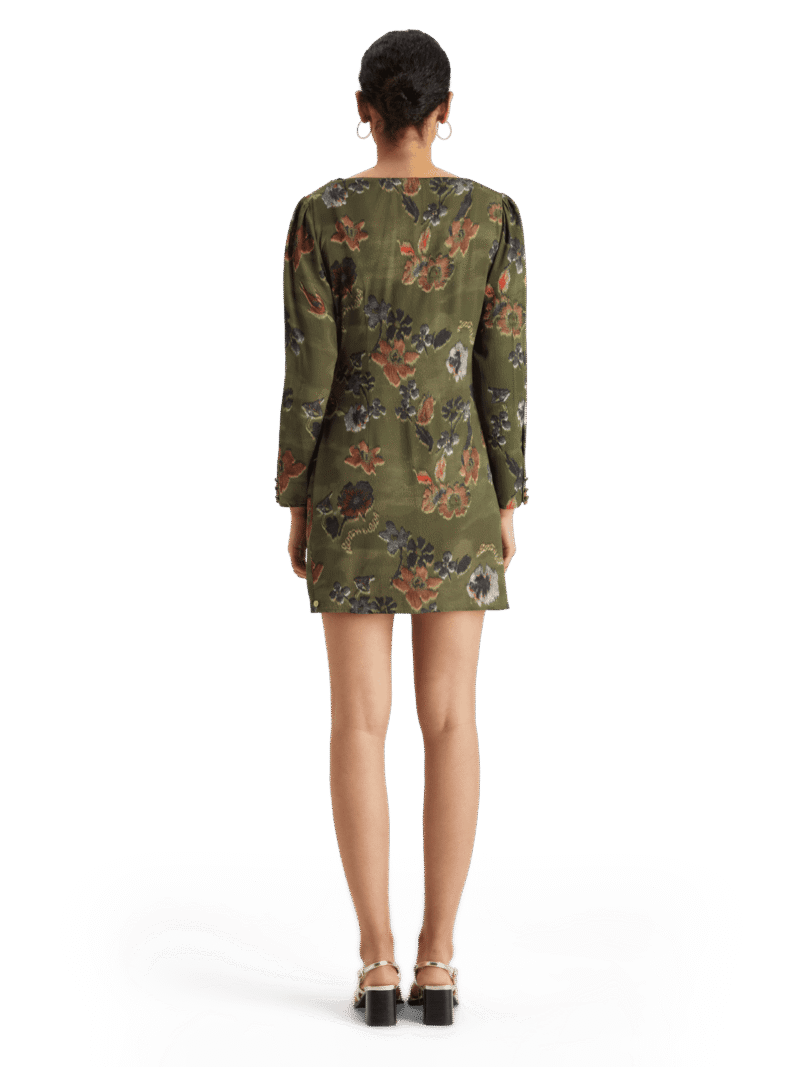 Scotch & Soda 177732 : Mini viscose jacquard wrap dress, Tapestry military - Image 4