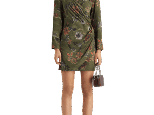 Scotch & Soda 177732 : Mini viscose jacquard wrap dress, Tapestry military