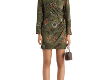Scotch & Soda 177732 : Mini viscose jacquard wrap dress, Tapestry military