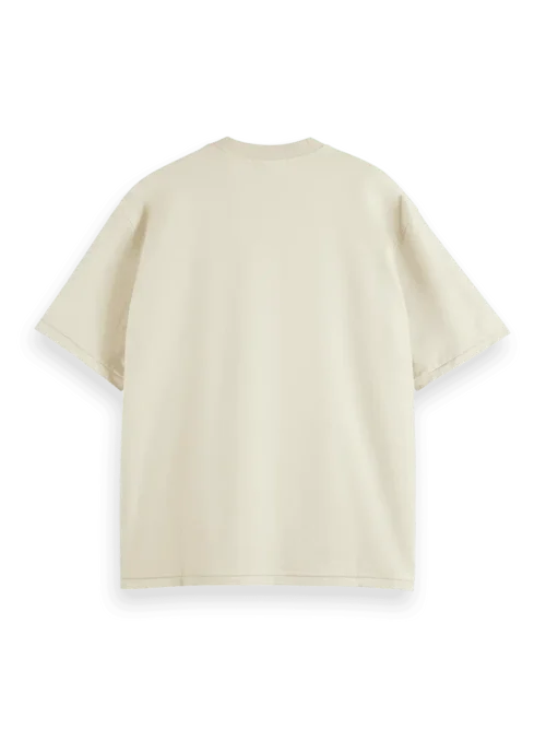 Scotch & Soda 178496 : Loose Fit Front Printed Artwork T-shirt, Parchment - Image 3