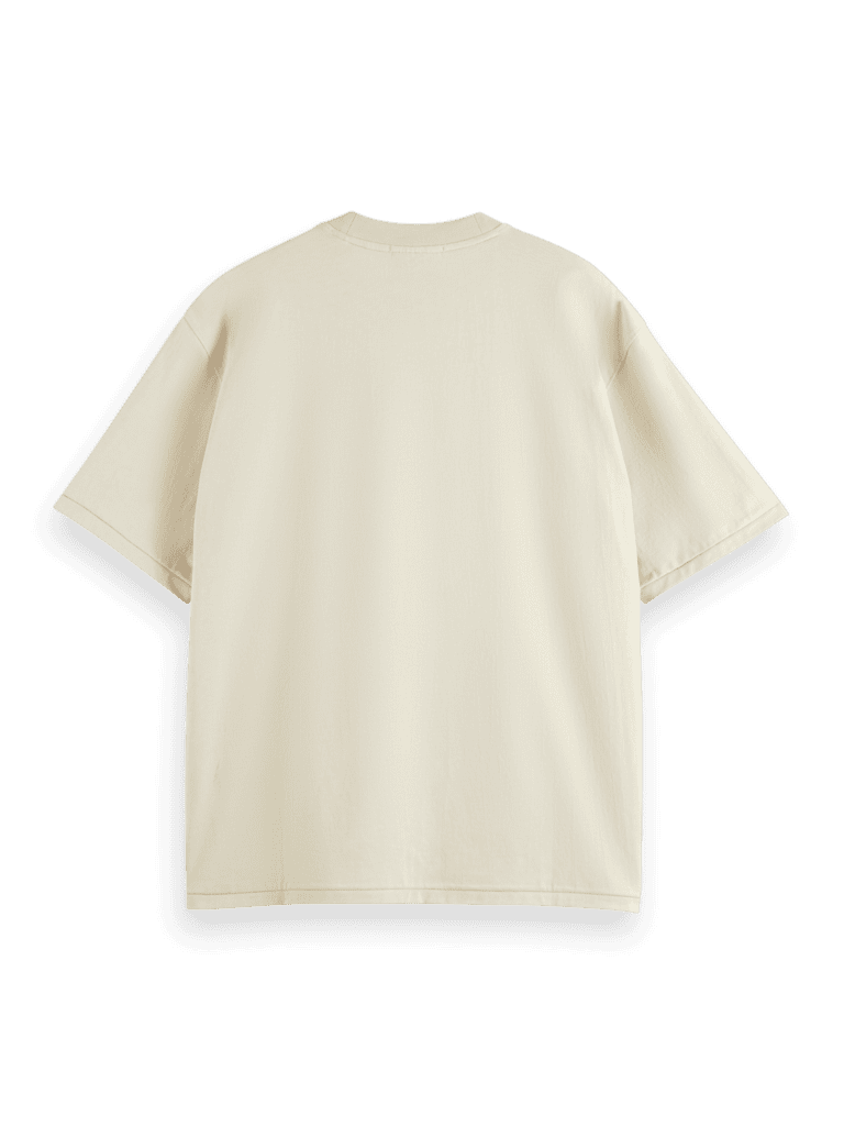 Scotch & Soda 178496 : Loose Fit Front Printed Artwork T-shirt, Parchment - Image 3