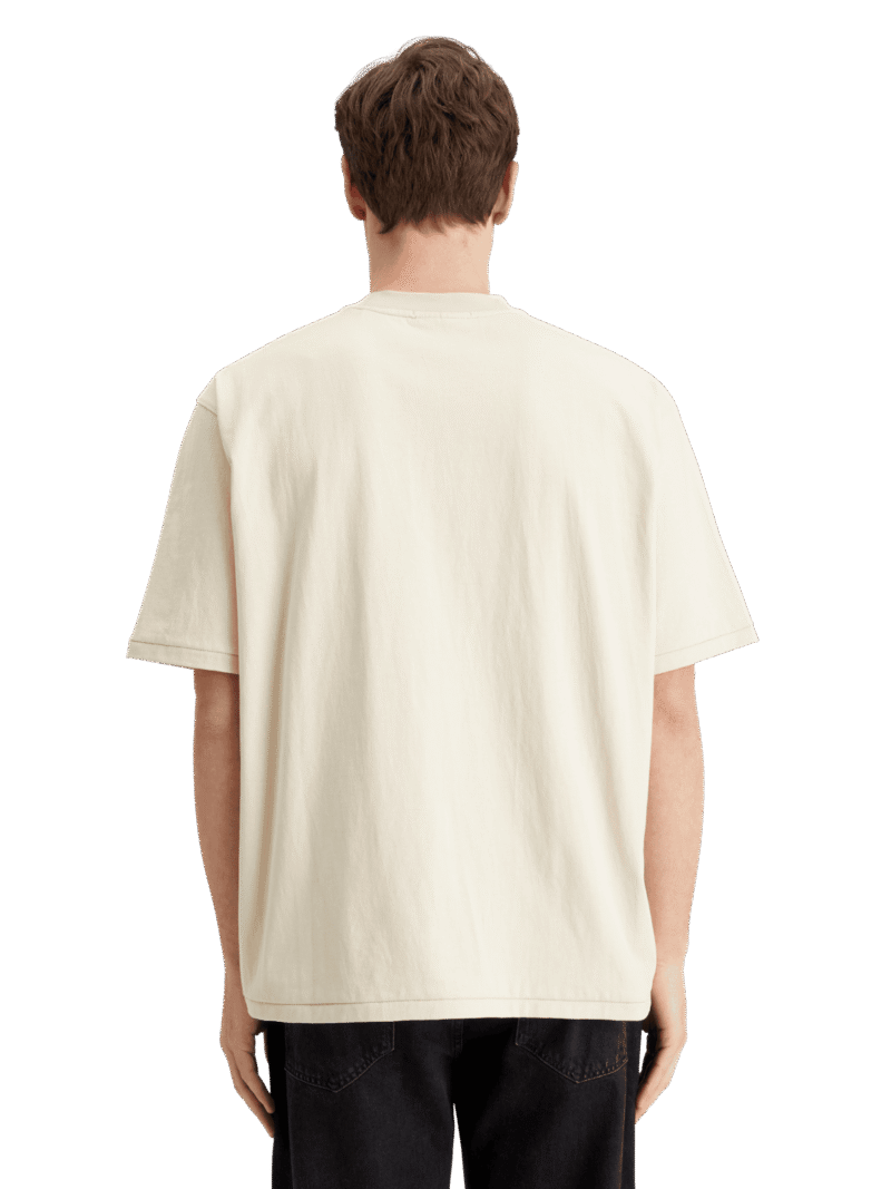 Scotch & Soda 178496 : Loose Fit Front Printed Artwork T-shirt, Parchment - Image 4
