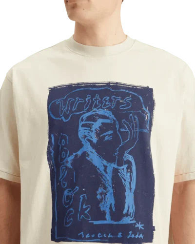 Scotch & Soda 178496 : Loose Fit Front Printed Artwork T-shirt, Parchment