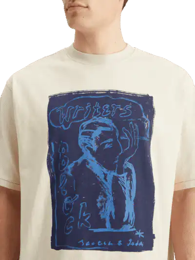 Scotch & Soda 178496 : Loose Fit Front Printed Artwork T-shirt, Parchment