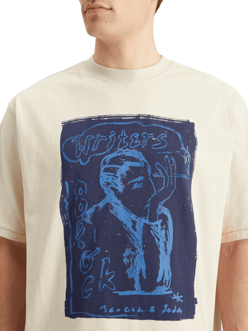 Scotch & Soda 178496 : Loose Fit Front Printed Artwork T-shirt, Parchment