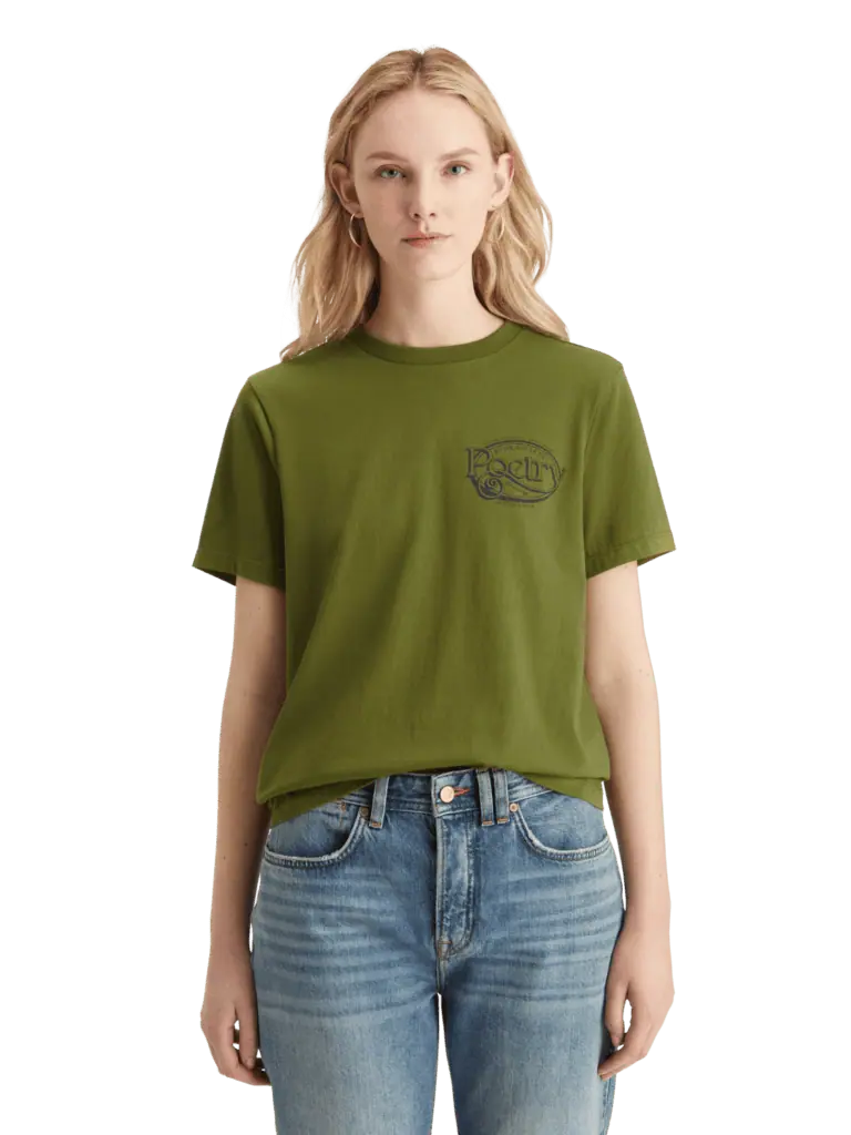 Scotch & Soda 178999: Regular fit T-shirt with small chest artwork, Moss green