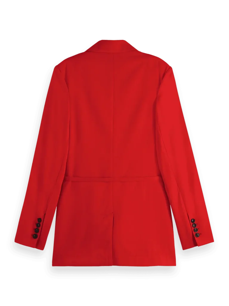 Scotch & Soda 177609 : DB blazer with belt detail, Flame red - Image 2