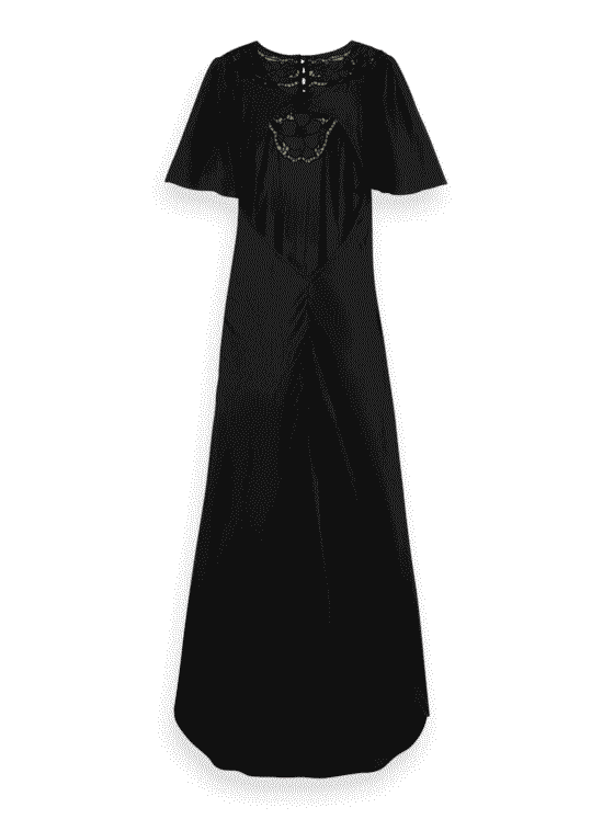 Scotch & Soda 177735 : Cut out embroidery dress, Evening black - Image 2