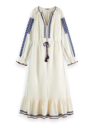 Scotch & Soda 177739 : Maxi dress with embroidery details, Soft ice