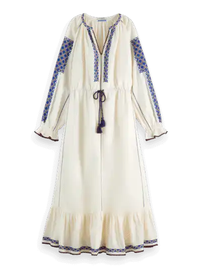 Scotch & Soda 177739 : Maxi dress with embroidery details, Soft ice
