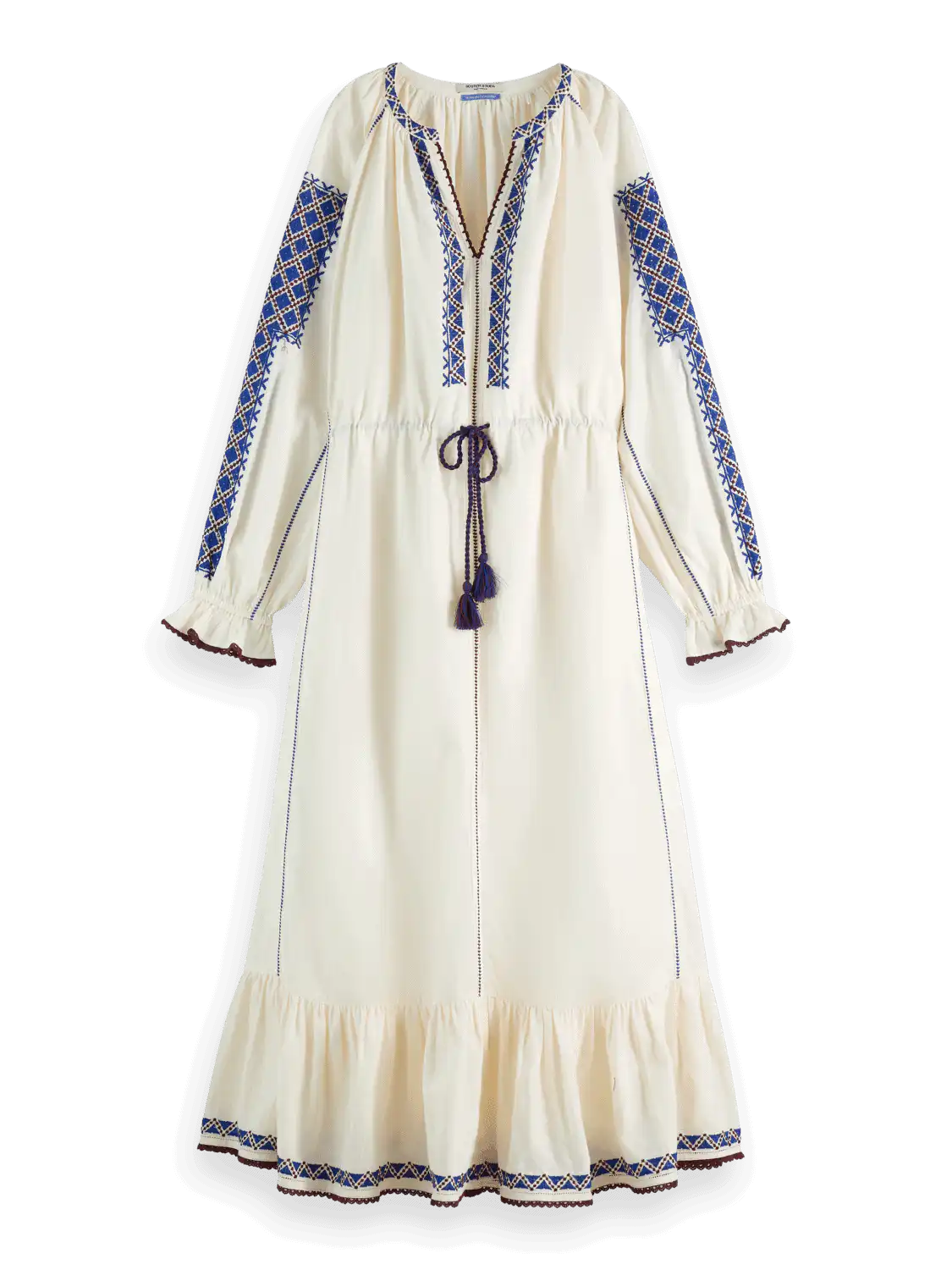 Scotch & Soda 177739 : Maxi dress with embroidery details, Soft ice