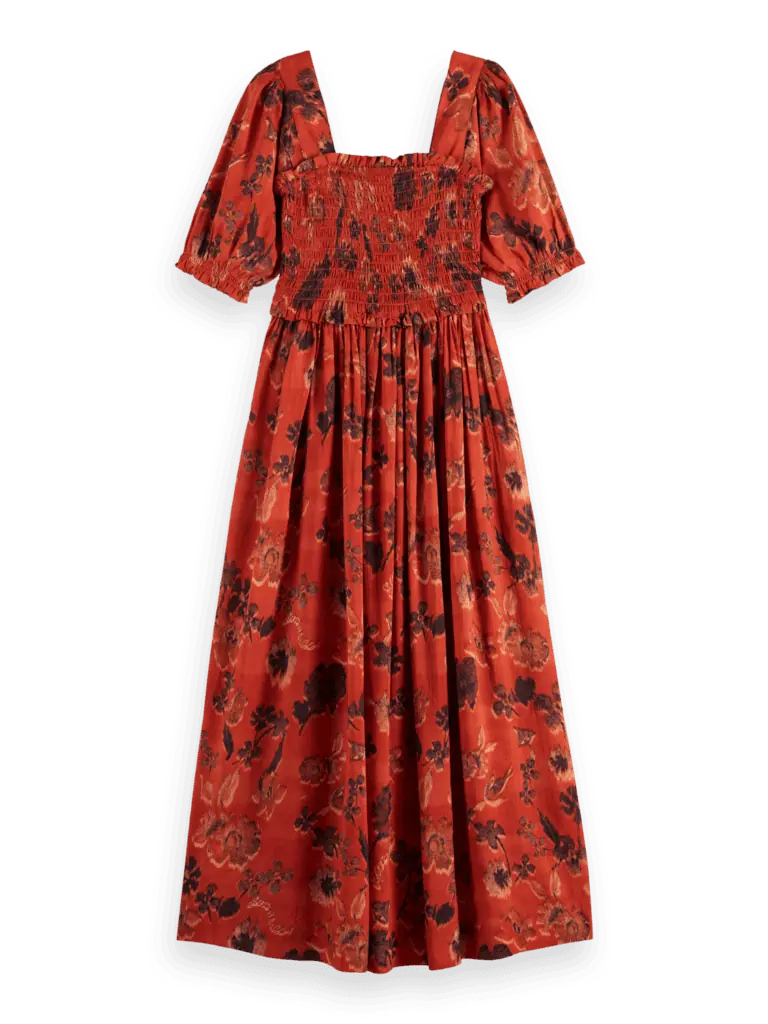 Scotch & Soda 179143 : Maxi dress with smock, Poetry Tapestry Negroni