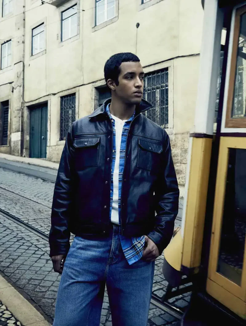 Scotch & Soda 178624 Trucker Leather Jacket