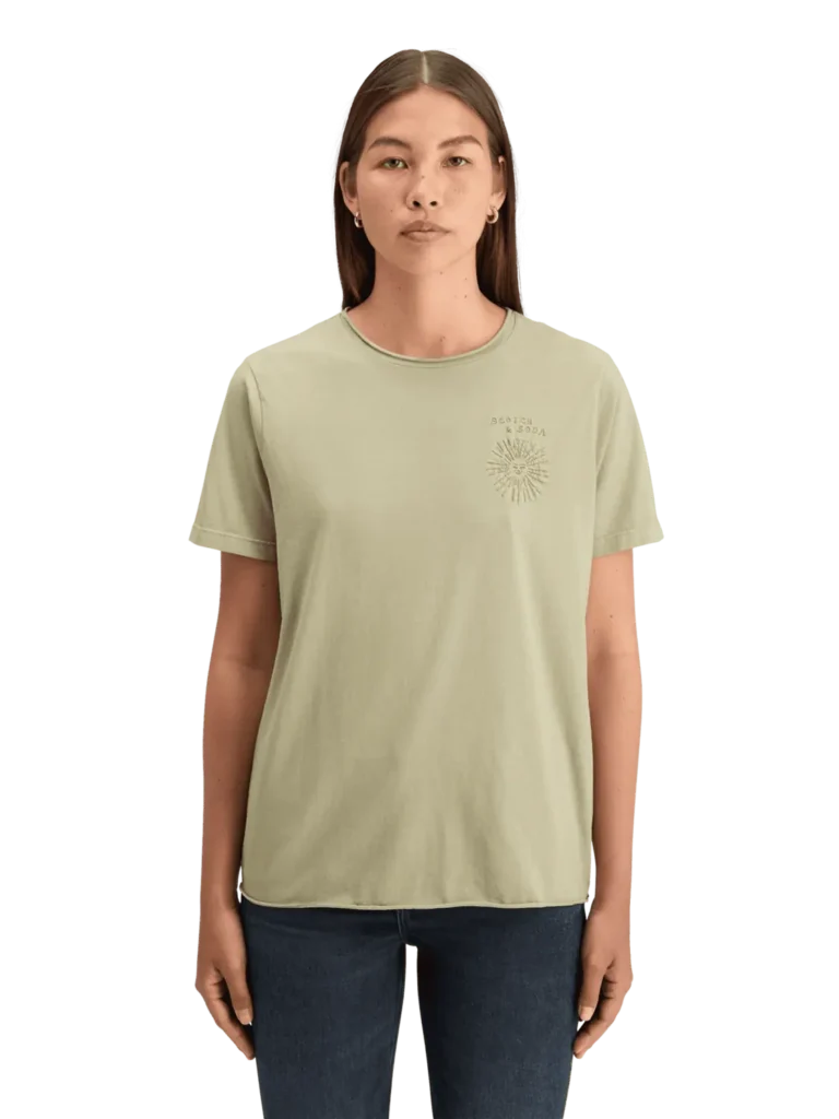 Scotch & Soda 178186 Washed Relaxed fit T-shirt with chest Embroidery