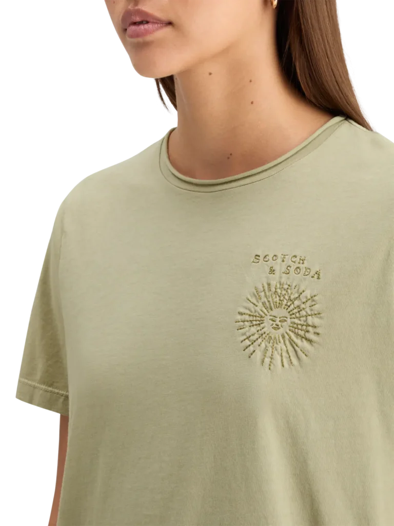 Scotch & Soda 178186 Washed Relaxed fit T-shirt with chest Embroidery - Image 4