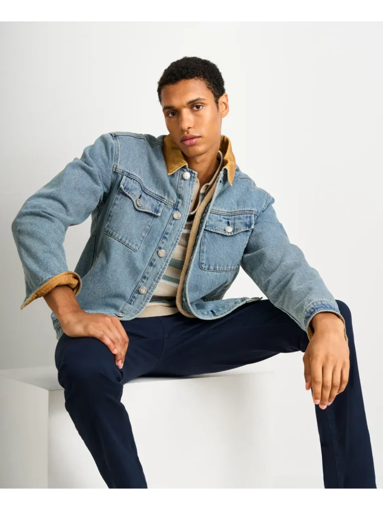 Scotch & Soda 178621 Cord collar indigo teddy jacket - Image 4