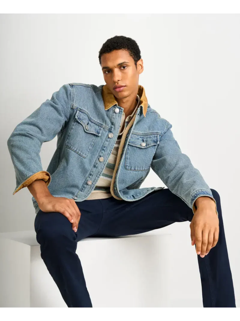 Scotch & Soda 178621 Cord collar indigo teddy jacket - Image 4