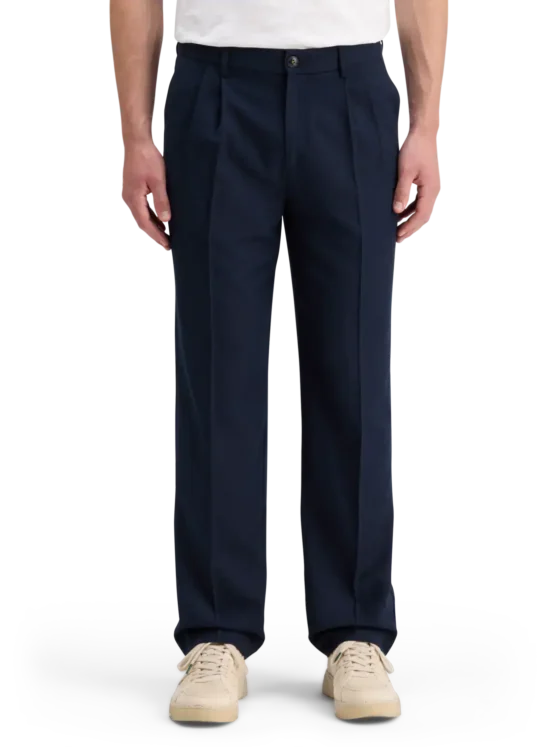 Scotch & Soda 178674 Relaxed straight fit pleated wool blend  trousers