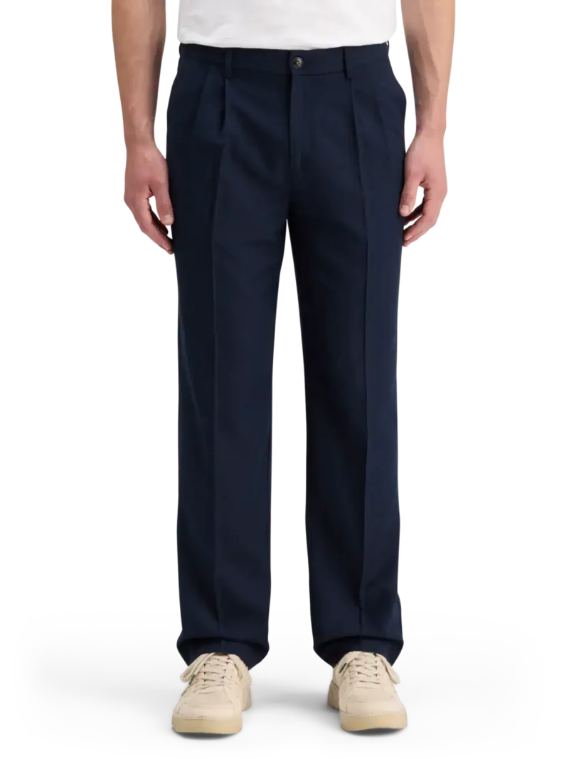 Scotch & Soda 178674 Relaxed straight fit pleated wool blend  trousers