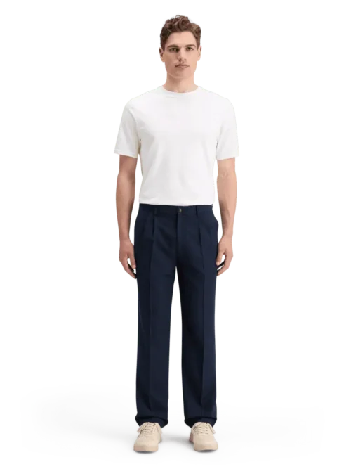 Alternative view of Scotch & Soda 178674 Relaxed straight fit pleated wool blend  trousers