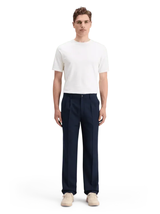 Scotch & Soda 178674 Relaxed straight fit pleated wool blend  trousers - Image 2