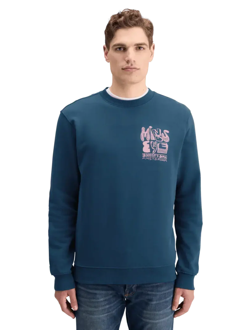 Scotch & Soda 178751 weatshirt with left chest artwork