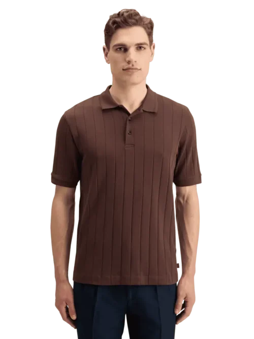 Scotch & Soda 178806 Rib Knitted Polo Brown