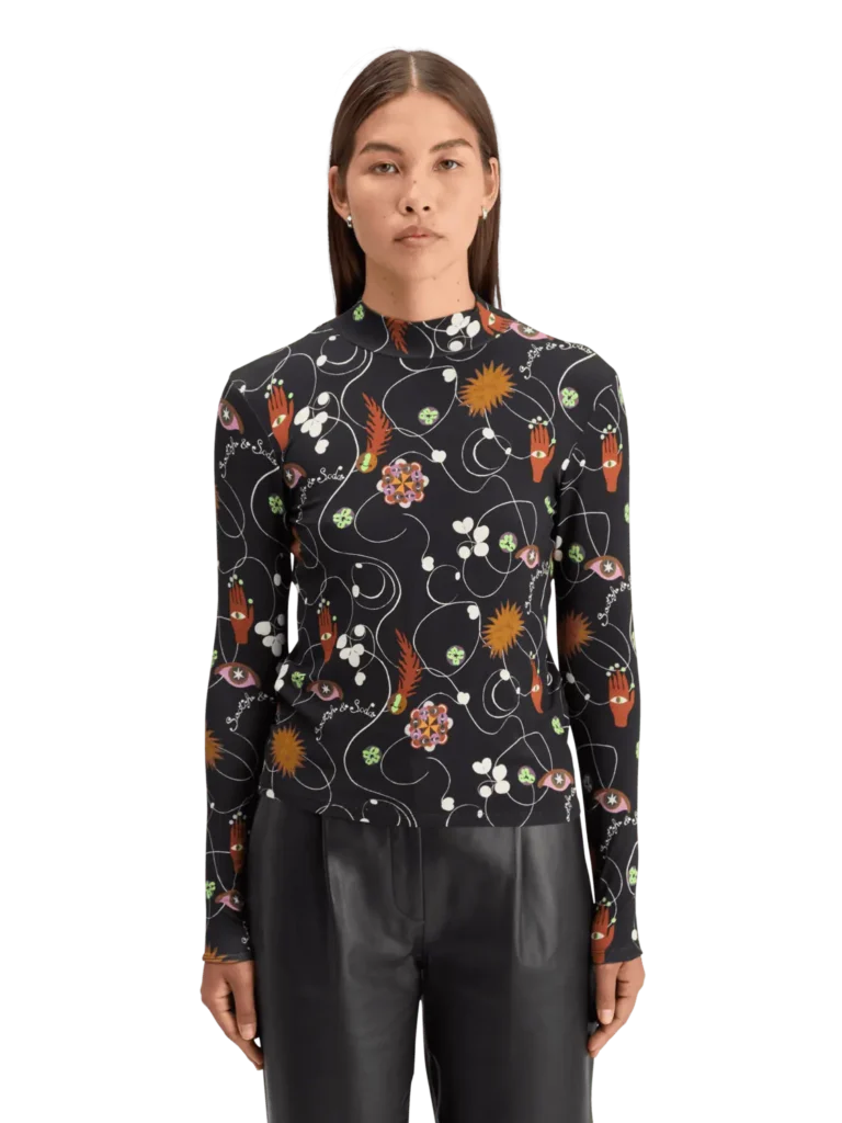 Scotch & Soda  AOP Printed Long Sleeve T-shirt