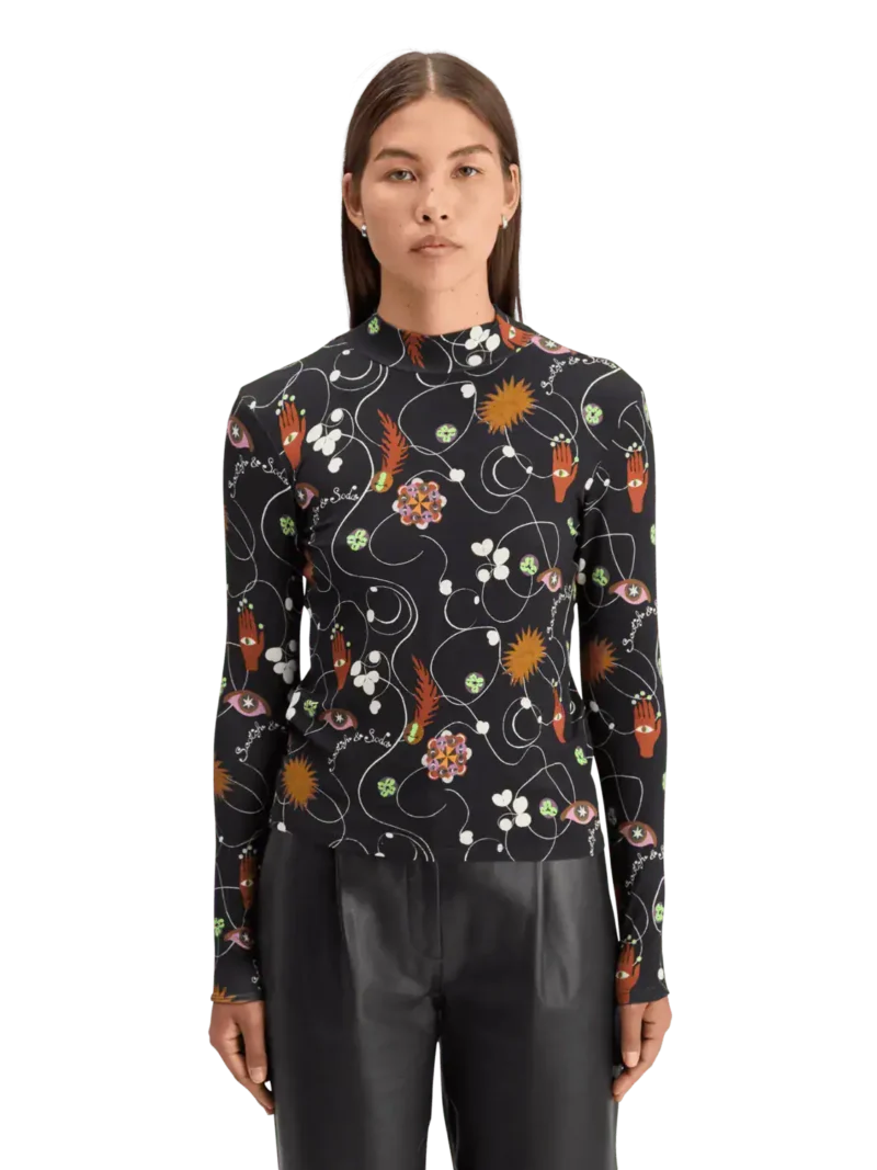 Scotch & Soda  AOP Printed Long Sleeve T-shirt