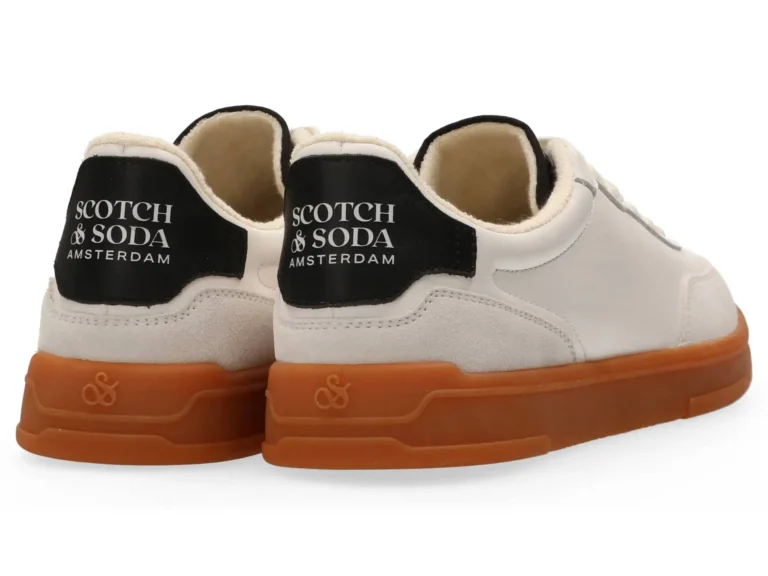 Scotch & Soda   Slim Leather Low Top Trainers - Image 4