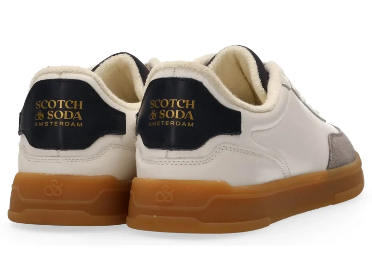 Scotch & Soda   Slim Leather Low Top Trainers - Image 3