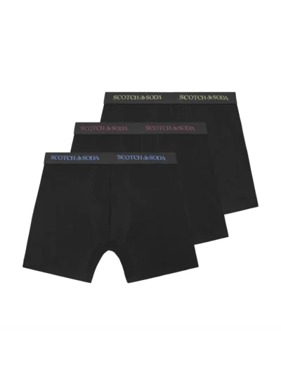 Scotch & Soda 3 pack Men's Solid Cotton Stretch Boxer shorts