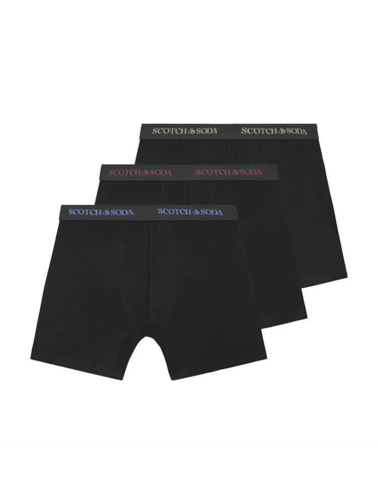 Scotch & Soda 3 pack Men's Solid Cotton Stretch Boxer shorts