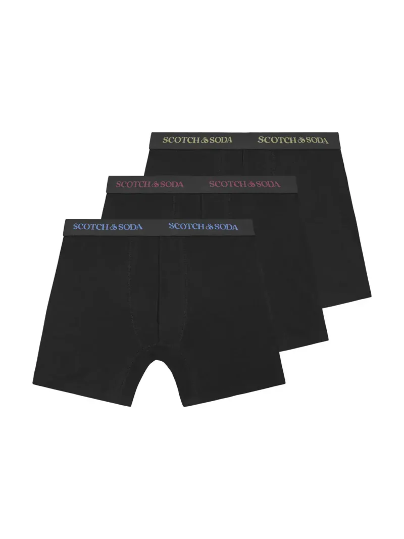Scotch & Soda 3 pack Men's Solid Cotton Stretch Boxer shorts