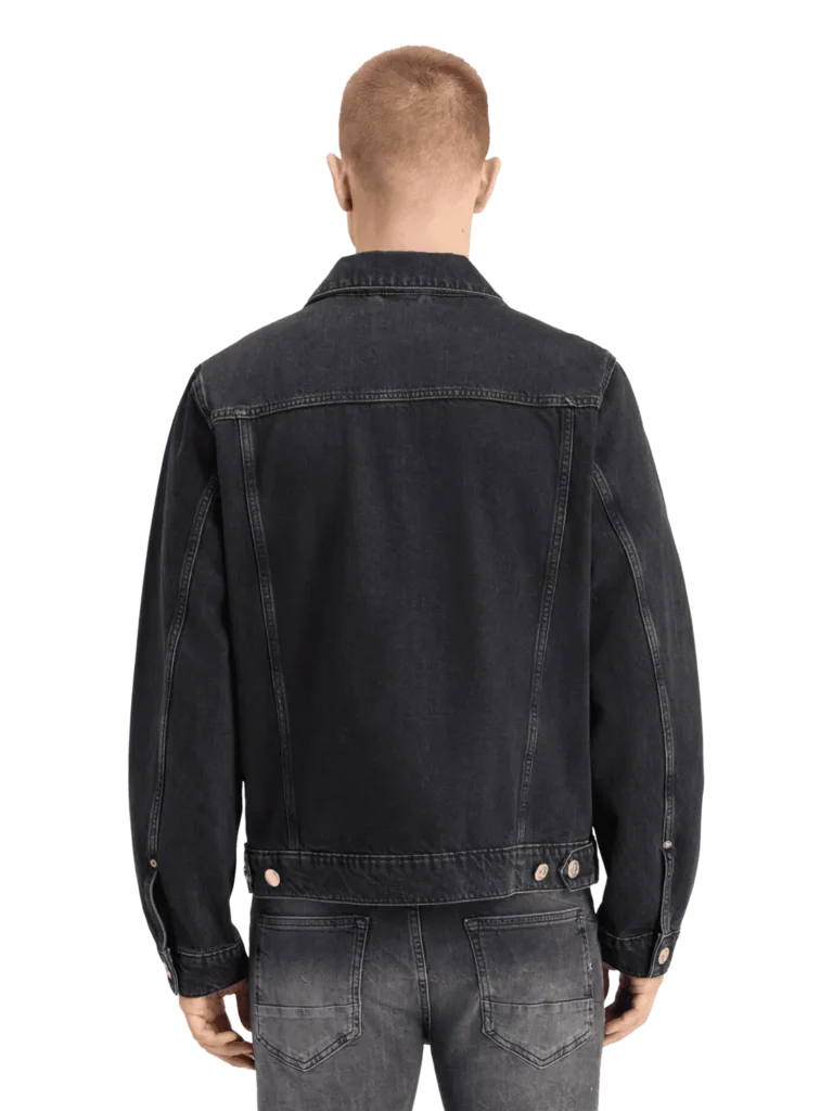 Scotch & Soda 178339 Washed black denim trucker jacket- City buzz - Image 3