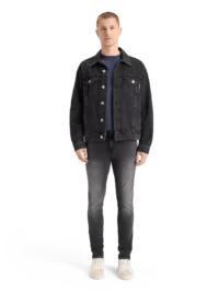Alternative view of Scotch & Soda 178339 Washed black denim trucker jacket- City buzz