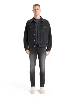 Alternative view of Scotch & Soda 178339 Washed black denim trucker jacket- City buzz