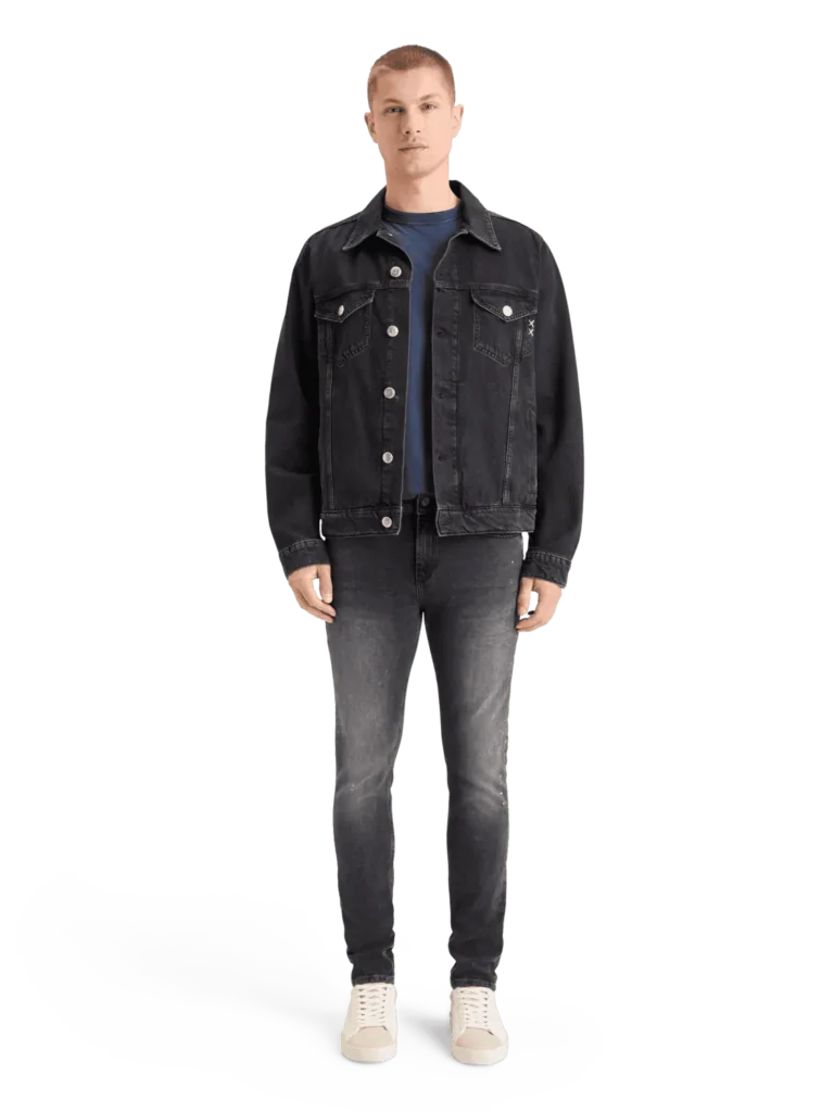 Scotch & Soda 178339 Washed black denim trucker jacket- City buzz - Image 2
