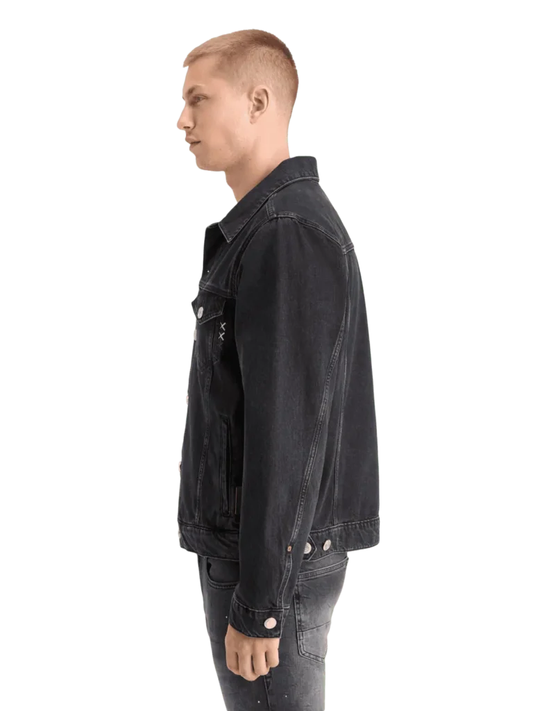 Scotch & Soda 178339 Washed black denim trucker jacket- City buzz - Image 5