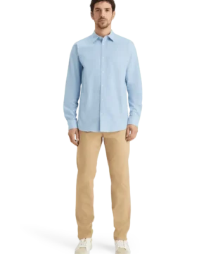 Alternative view of Scotch & Soda 179186 Essential Oxford Solid shirt blue