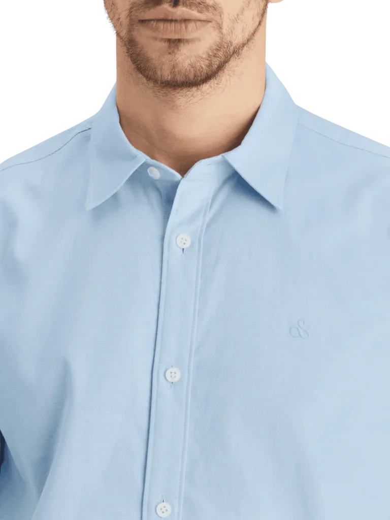 Scotch & Soda 179186 Essential Oxford Solid shirt blue - Image 4